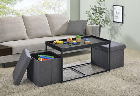 Monty - Wood Grain 3 Piece Coffee Table Set With Raised Edges (Set of 3) - Furniture Home Direct