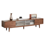 TV Cabinet With Chinese Changhong Glass Doors, Two Drawer Storage Space TV Standing - Furniture Home Direct