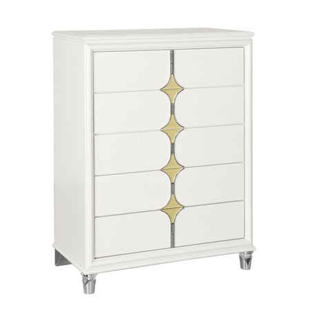 Uriuni - Chest - Gold / White - Furniture Home Direct