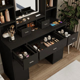 Newly Designed Smart Mirror Dressing Table With Drawers And Storage Cabinet, Dressing Table With Dressing Pad For Bedroom - Black - Furniture Home Direct