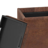 Rockwood - Upholstered Cube Storage Ottoman With Tray - Furniture Home Direct