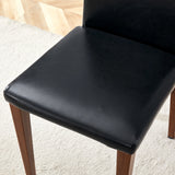 Dining Set Glass Top Table With PU Leather Chairs Black - Furniture Home Direct