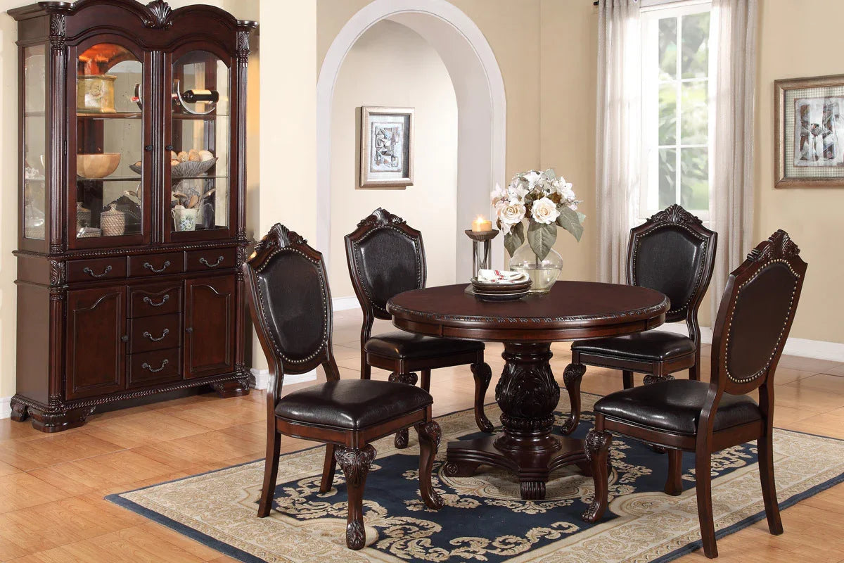 Classic Formal Dining Room Table And 4 Side Chairs - Furniture Home Direct