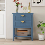 2 Drawer Side Table, American Style, End Table, Suitable For Bedroom, Living Room, Study - Furniture Home Direct