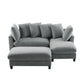 Upholstered L Shaped Sectional Sofa With Storage, Movable Ottoman, And 6 Throw Pillows - Furniture Home Direct