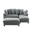 Upholstered L Shaped Sectional Sofa With Storage, Movable Ottoman, And 6 Throw Pillows - Furniture Home Direct