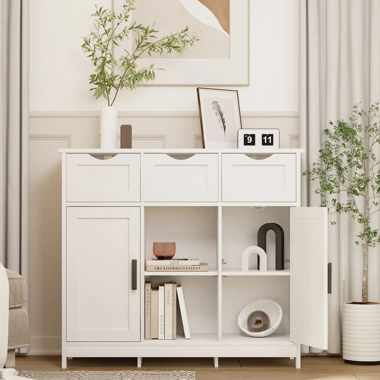 Storage Cabinets, Wooden Floor Cabinet, With Drawers And Shelves Storage Cabinets, Accent Cabinet For Living Room, Bedroom, Bathroom Furniture Home Decor - Furniture Home Direct
