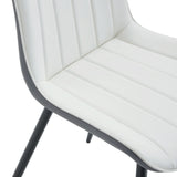 Dining Chairs Four Upholstered Leather Black Legs White - Furniture Home Direct