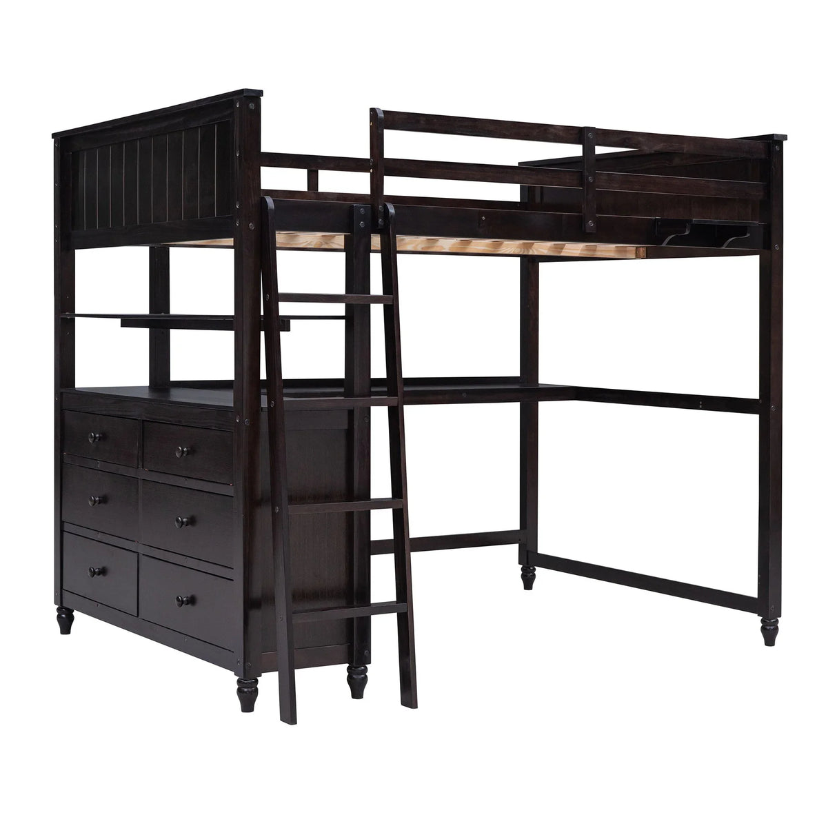 Loft Bed With Drawers With Desk And Shelves - Furniture Home Direct