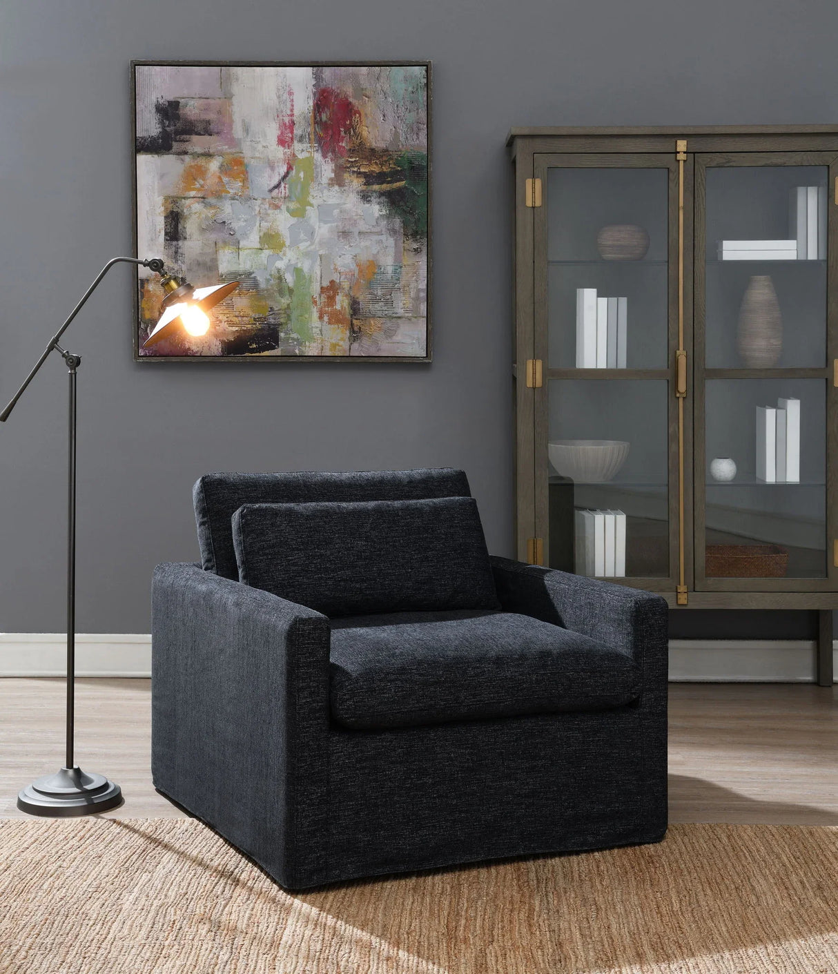 Naveen - Swivel Chair With 1 Toss Pillow - Furniture Home Direct