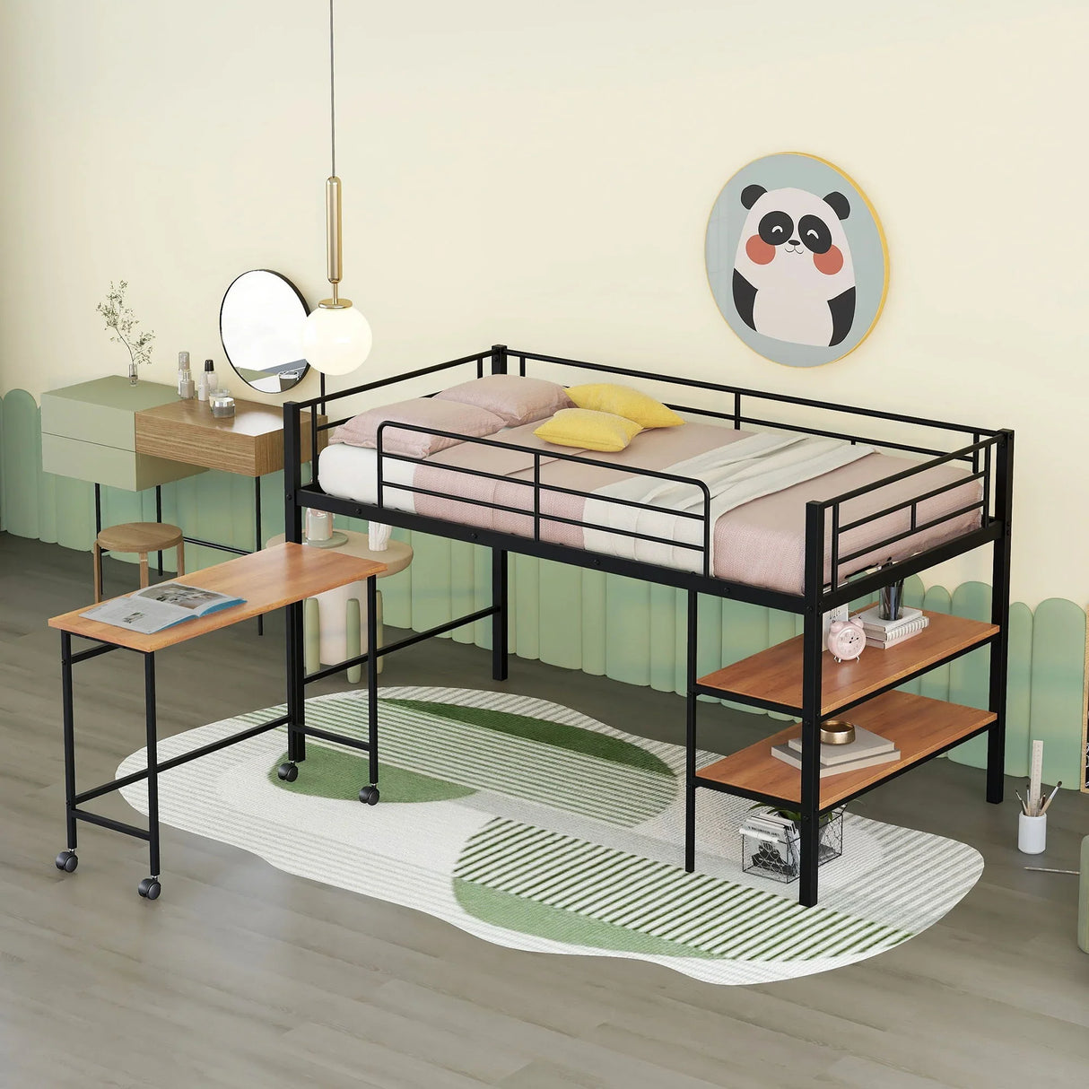 Loft Bed With Desk And Shelves - Furniture Home Direct