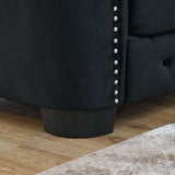 Sofa And Loveseat - Velvet Black - Furniture Home Direct