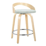 Grotto - Contemporary Fixed Height Counter Stool & Swivel, Round Footrest (Set of 2) - Furniture Home Direct
