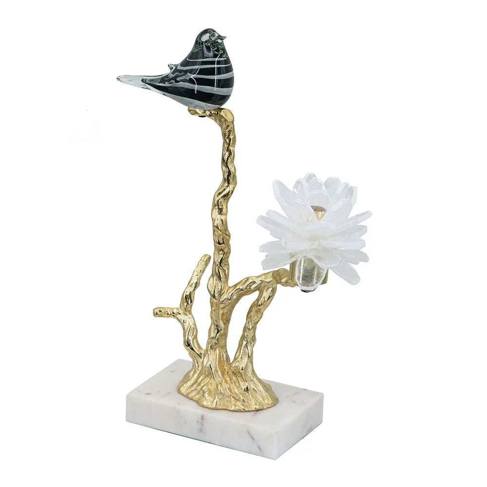 Aluminum Candle Holder With Marble Stand - Furniture Home Direct
