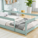 Wood Bed With House Shaped Headboard Floor Bed With Fences - Furniture Home Direct