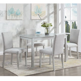 Dining Table Set With Crystal Decoration And Upholstered Chairs - Furniture Home Direct