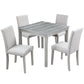 Dining Table Set With Crystal Decoration And Upholstered Chairs - Furniture Home Direct