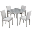 Dining Table Set With Crystal Decoration And Upholstered Chairs - Furniture Home Direct