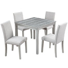 Dining Table Set With Crystal Decoration And Upholstered Chairs - Furniture Home Direct