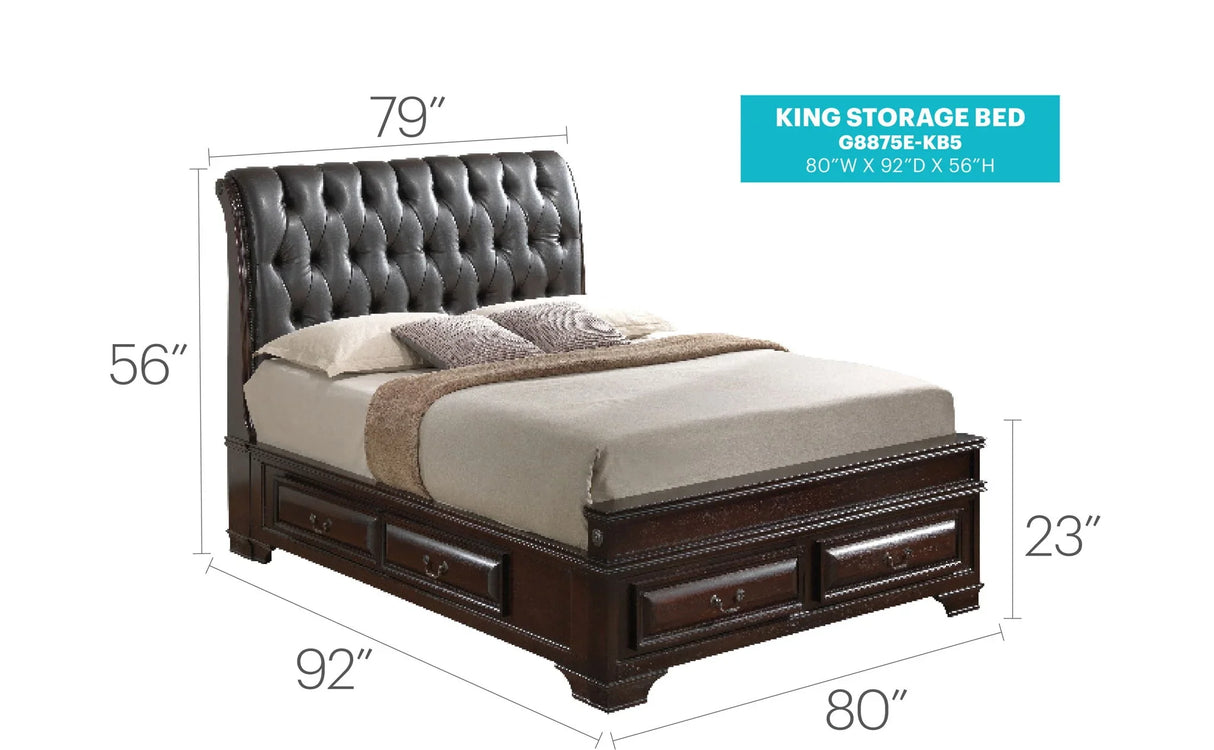 Storage Bed Elegant Transitional - Furniture Home Direct