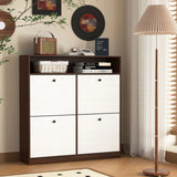 Modern Freestanding Shoe Storage Cabinet With 4 Flip Drawers - Furniture Home Direct