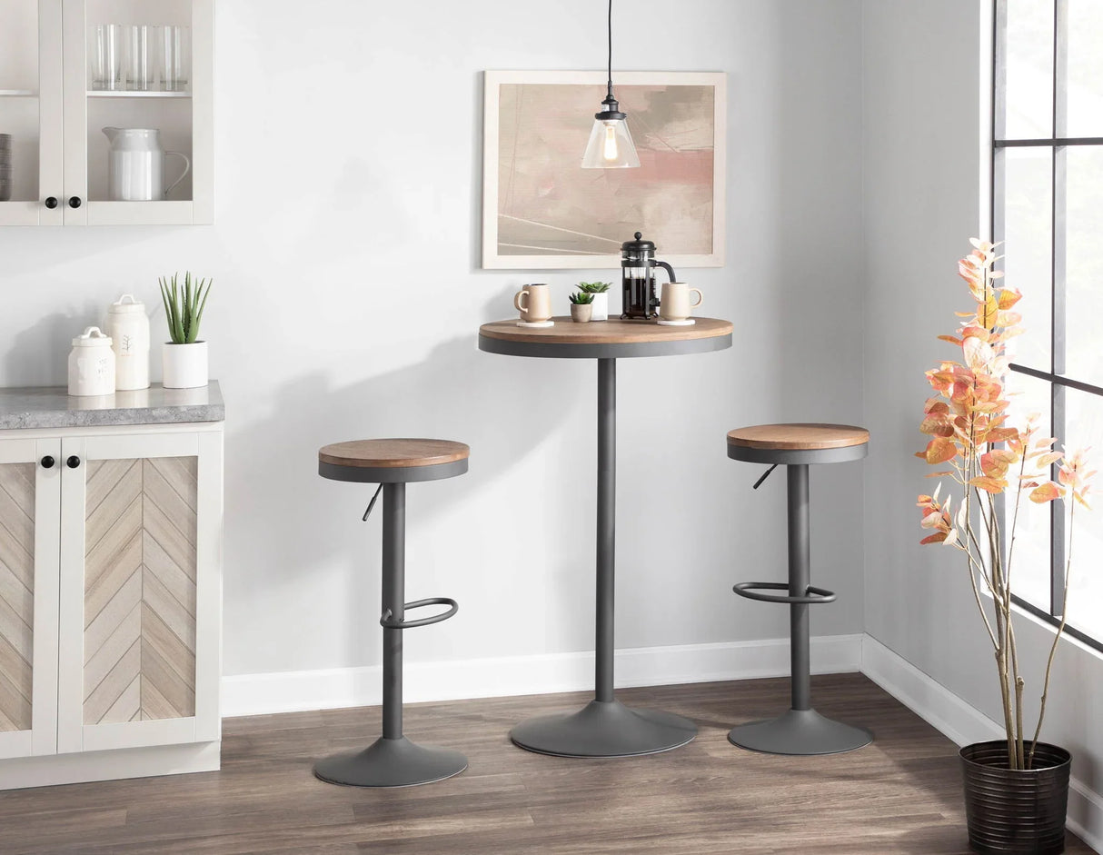 Dakota - Industrial Adjustable Bar Dinette Table - Furniture Home Direct