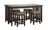 Drop Leaf Table & 4 Stools - Dark Brown - Furniture Home Direct