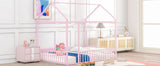 Metal Bed House Bed Frame With Fence - Furniture Home Direct
