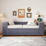 Upholstered Bed With Storage And Twin Trundle, USB Charging Ports - Furniture Home Direct