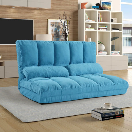 Double Chaise Lounge Sofa Floor Couch And Sofa With Two Pillows - Furniture Home Direct