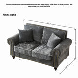 Modern 3 And 2 Seater Sofa With Rolled Arms, Tufted Upholstered Couch - Furniture Home Direct