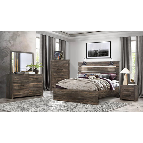 Monica - Chest With Spacious Drawers Bar Handles - Dark Oak - Furniture Home Direct