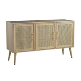 Wooden Accent TV Cabinet With 3 Doors - Brown - Furniture Home Direct