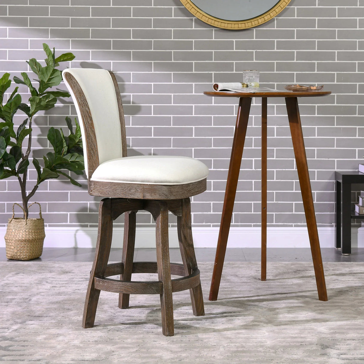 Henry - Armless Swivel Counter Height Bar Stool - Furniture Home Direct