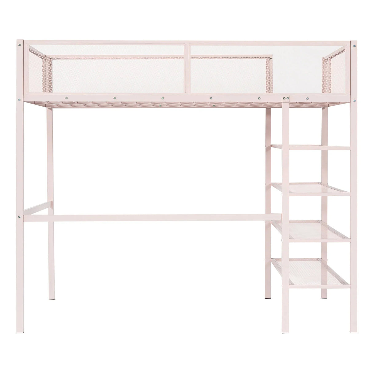 Loft Bed With 4 Tier Shelves And Storage - Furniture Home Direct