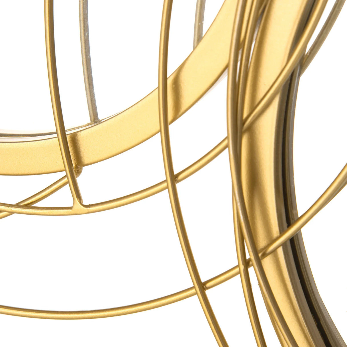 Round Mirror Wall Art Set With Gold Metal Rings Gold - Furniture Home Direct