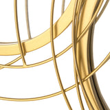 Round Mirror Wall Art Set With Gold Metal Rings Gold - Furniture Home Direct