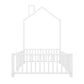 Metal House Platform Bed With Guardrail And Chimney - Furniture Home Direct