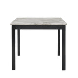 Counter Height Dining Set Faux Marble Velvet Chairs Black - Furniture Home Direct