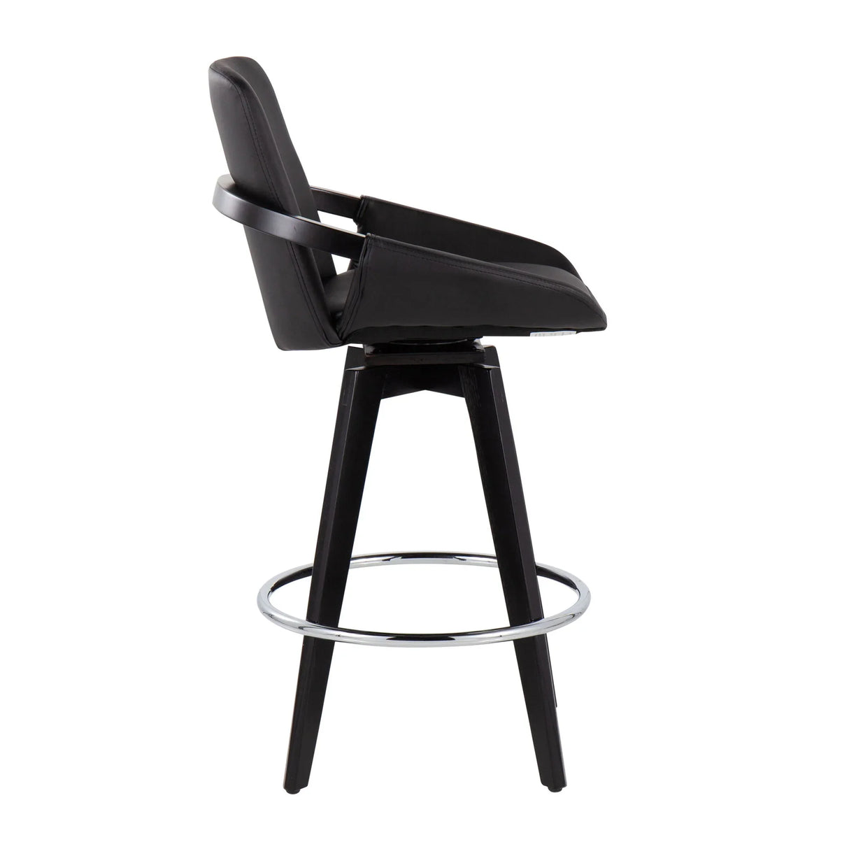 Cosmo - Contemporary Fixed Height Counter Stool With Swivel And Round Footrest (Set of 2) - Furniture Home Direct