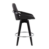 Cosmo - Contemporary Fixed Height Counter Stool With Swivel And Round Footrest (Set of 2) - Furniture Home Direct