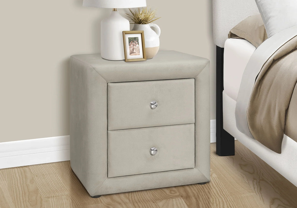 Nightstand, Storage Drawer Versatile Use, Upholstered, Transitional - Furniture Home Direct