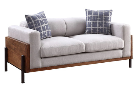 Pelton - Loveseat With 2 Toss Pillows - Walnut - Furniture Home Direct