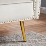 Velvet Tufted Sofa Couch With 2 Pillows And Nailhead Trim - Furniture Home Direct