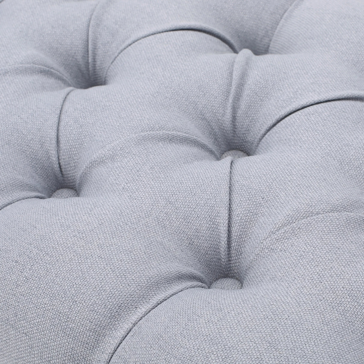 Bench Tufted Cushion with Arched Black Legs Light Grey - Furniture Home Direct
