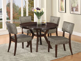 Drake - 5 Pieces Dining Room Set - Espresso / Gray - Furniture Home Direct