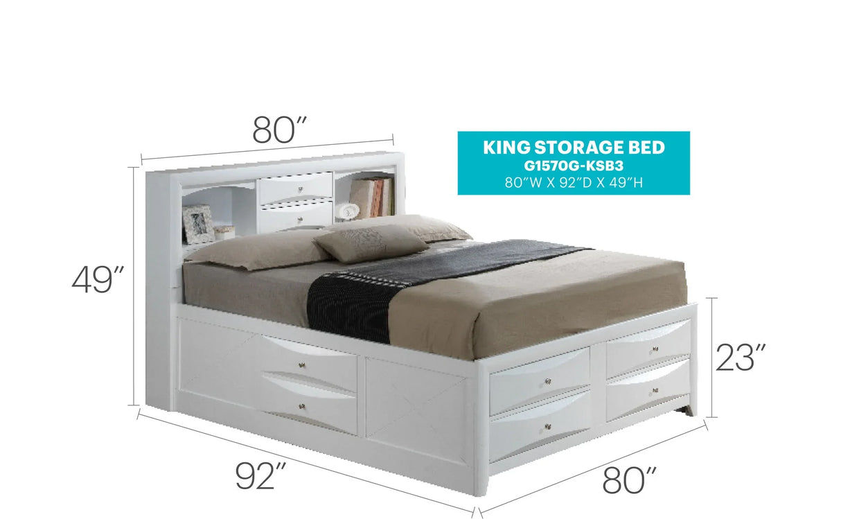 Marilla - Storage Bed With Bookcase Headboard - Furniture Home Direct