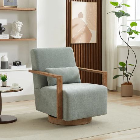 Swivel Modern Upholstered Accent Chair With Armrests - Furniture Home Direct