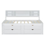 Daybed With 2 Bedside Cabinets, Upper Shelves And 4 Drawers - Furniture Home Direct
