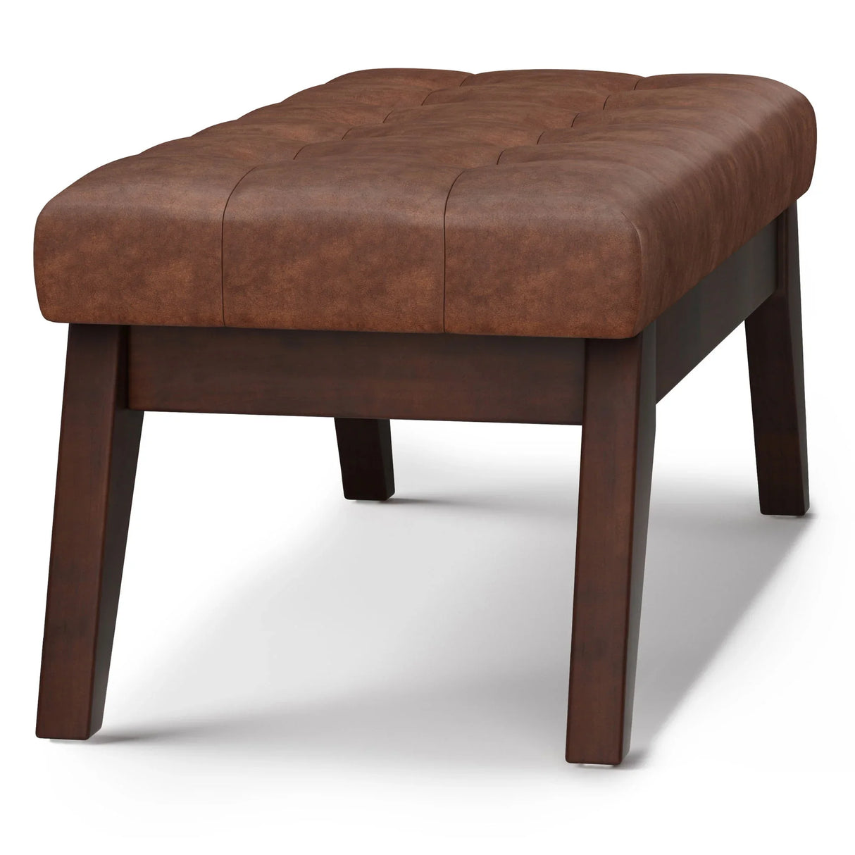 Draper - Upholstered Mid Century Tufted Ottoman Bench - Furniture Home Direct